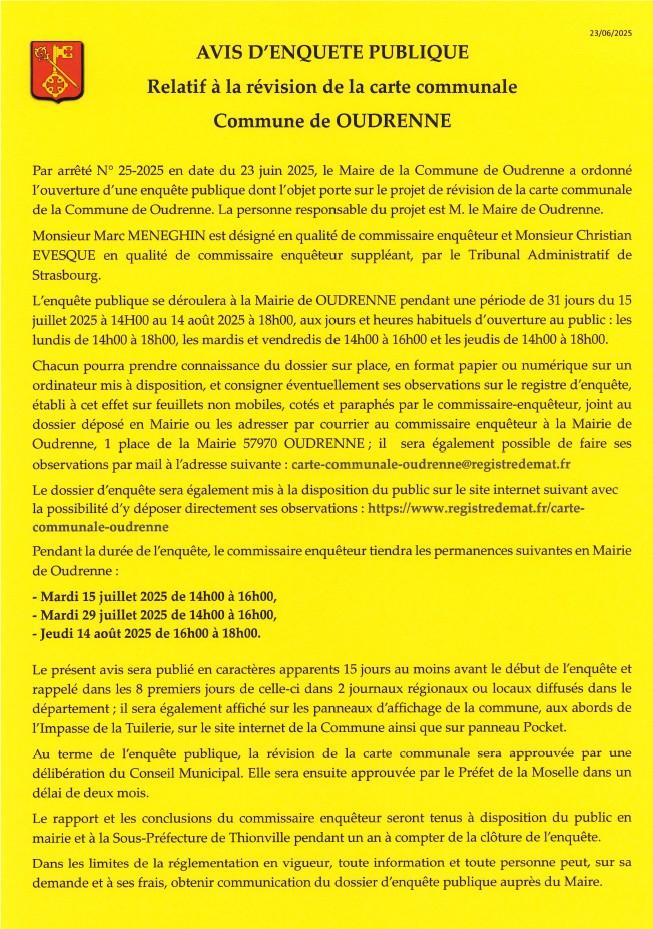 Avis d enquete fond jaune